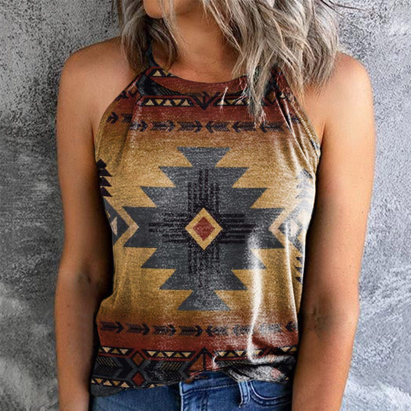 Vintage Halterneck Sleeveless Tank Top