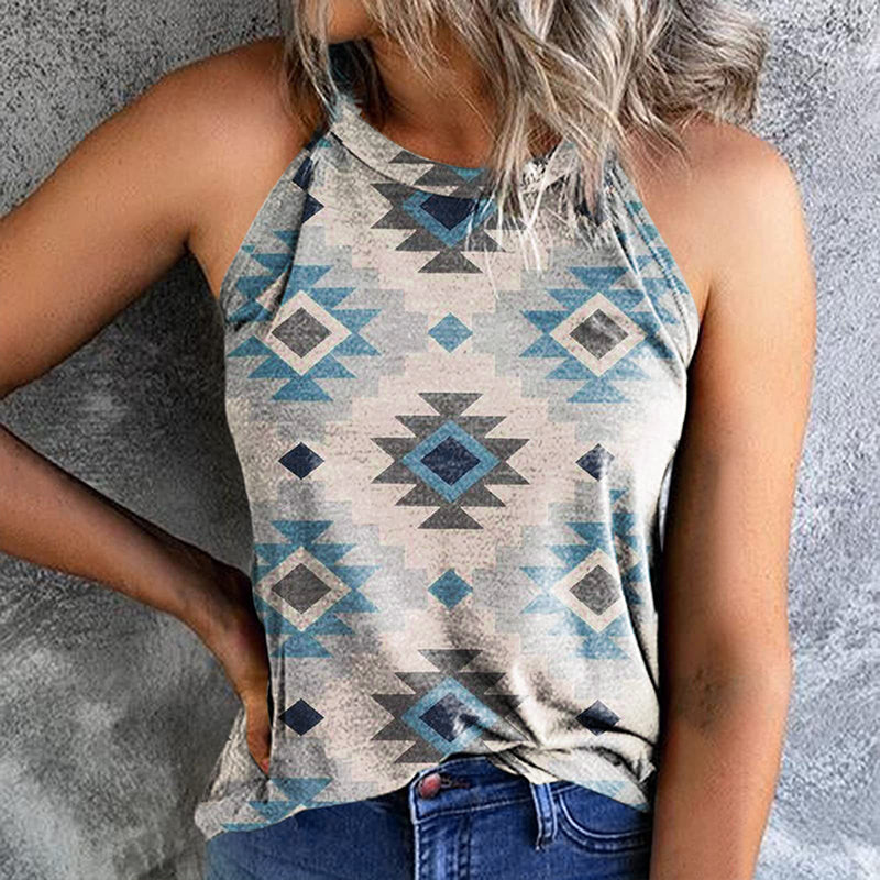 Vintage Halterneck Sleeveless Tank Top