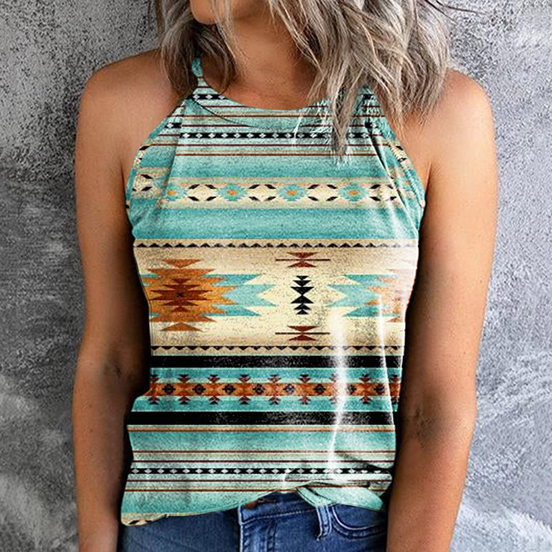 Vintage Halterneck Sleeveless Tank Top