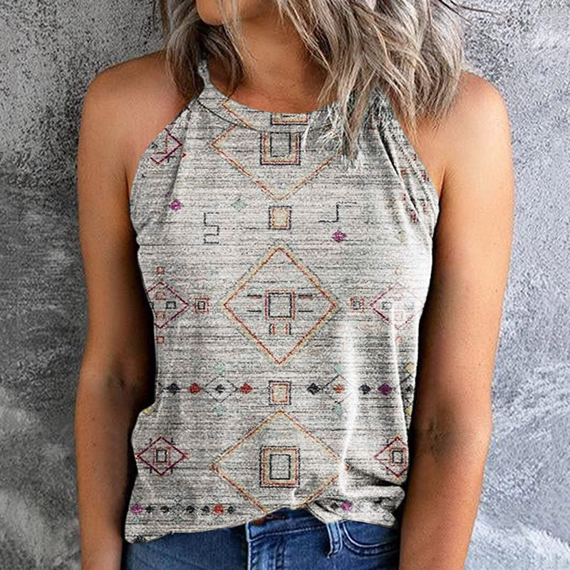Vintage Halterneck Sleeveless Tank Top