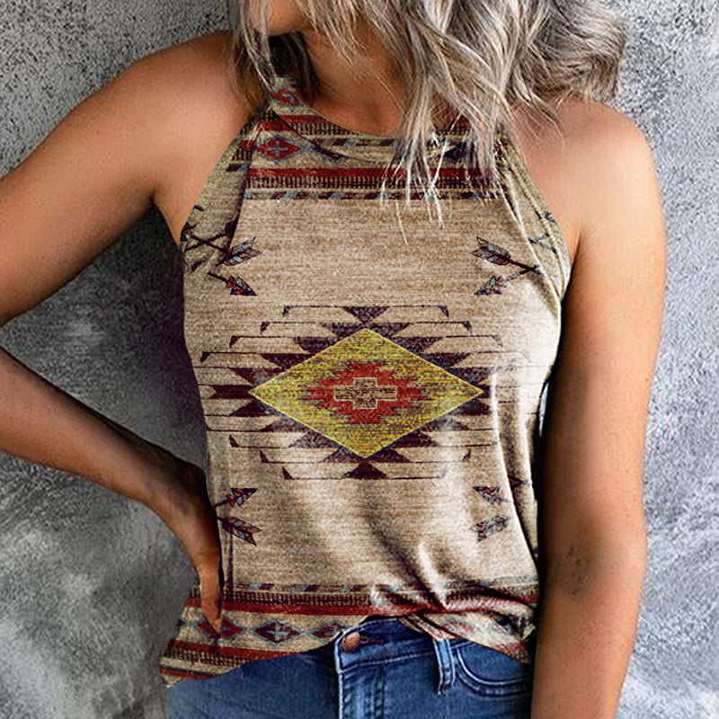 Vintage Halterneck Sleeveless Tank Top
