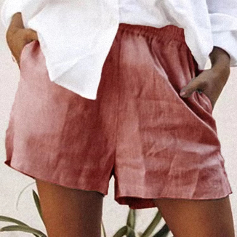 Women's Cotton Linen Casual Simple Shorts