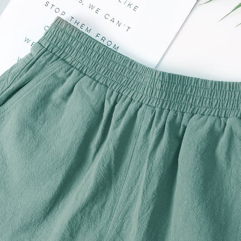 Women's Cotton Linen Casual Simple Shorts