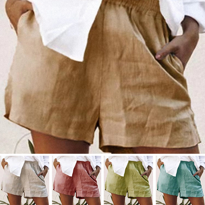 Women's Cotton Linen Casual Simple Shorts