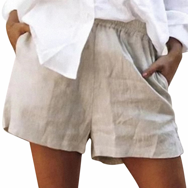 Women's Cotton Linen Casual Simple Shorts