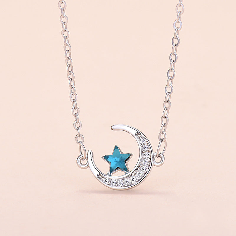 Zircon Star Moon Necklace