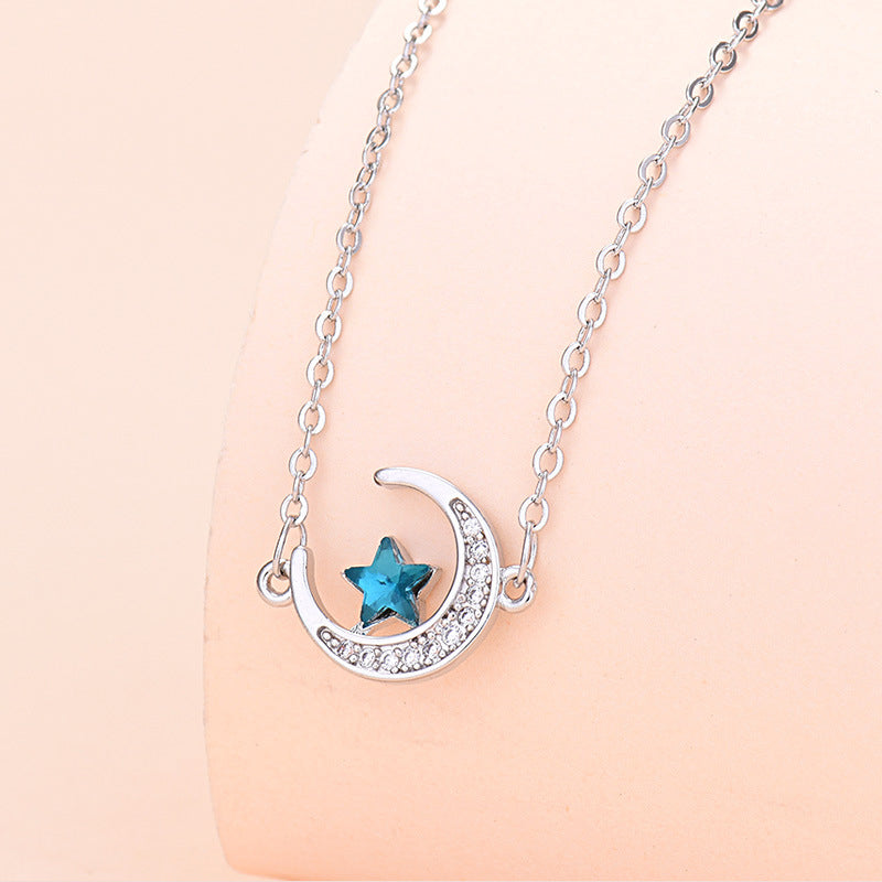Zircon Star Moon Necklace