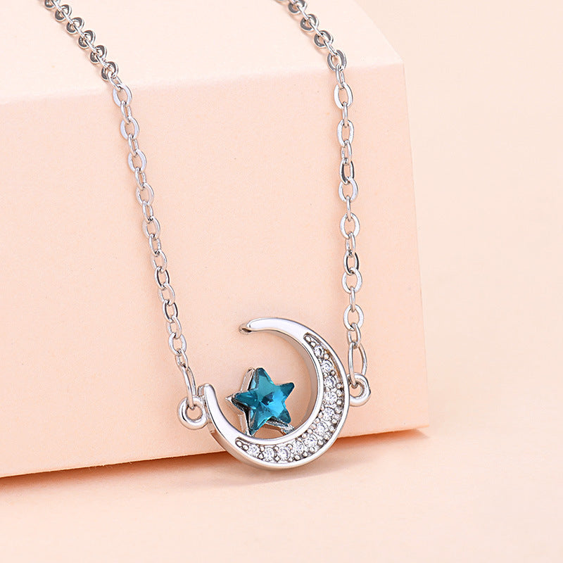Zircon Star Moon Necklace