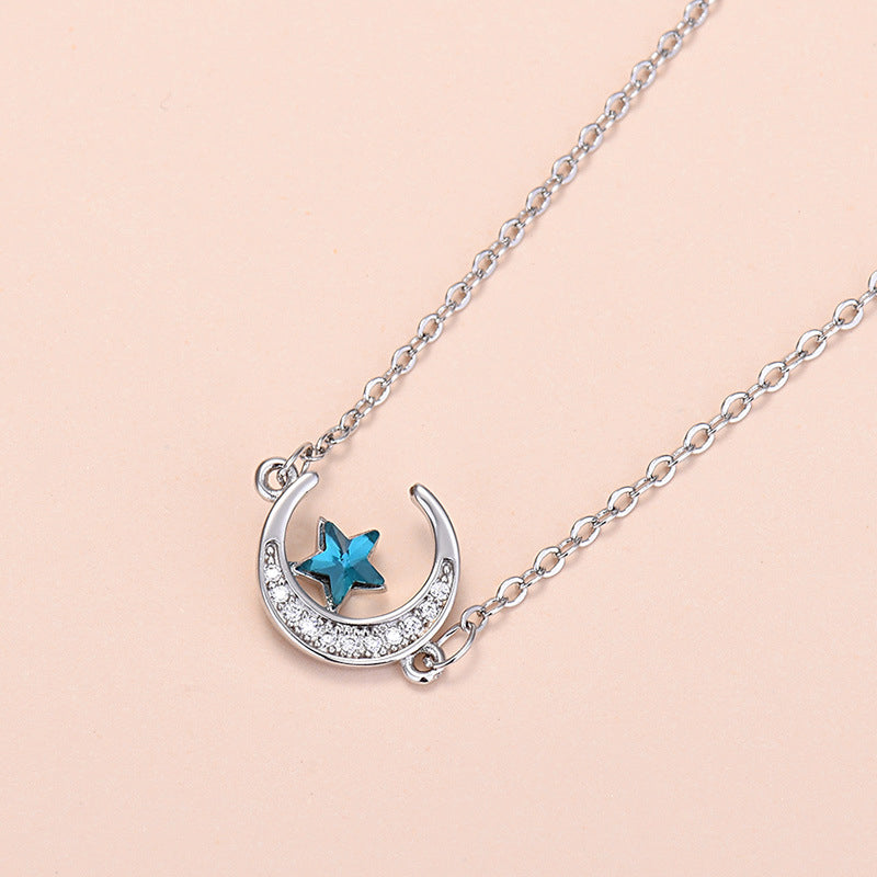 Zircon Star Moon Necklace
