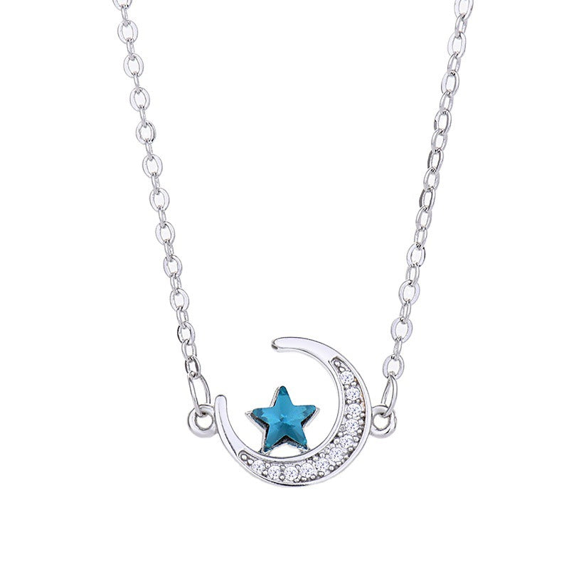 Zircon Star Moon Necklace