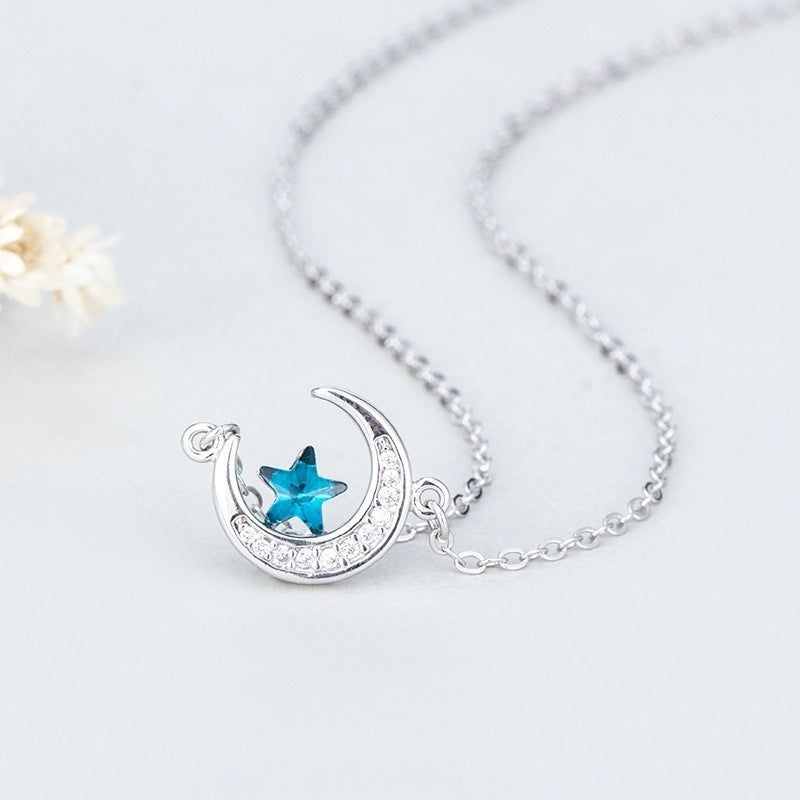 Zircon Star Moon Necklace