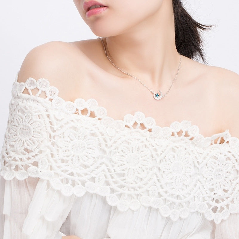 Zircon Star Moon Necklace