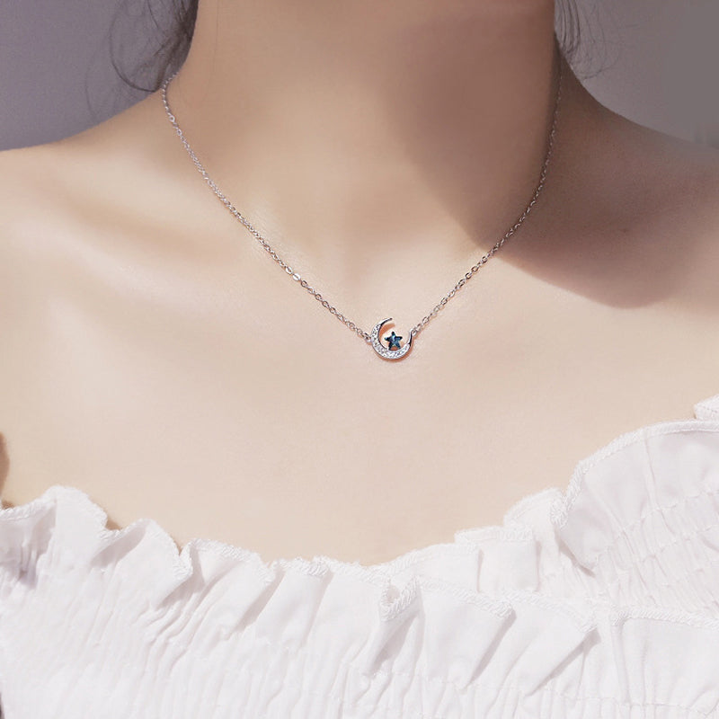 Zircon Star Moon Necklace