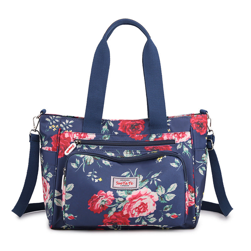 Large Capacity Floral Pattern Canvas Bag