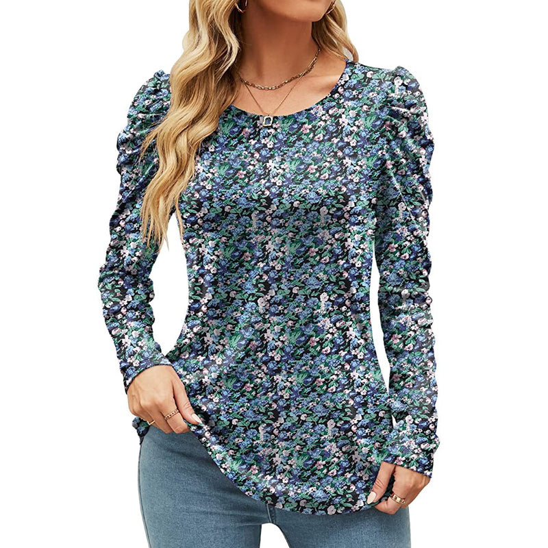 Printed Crew Neck Belted T-shirt