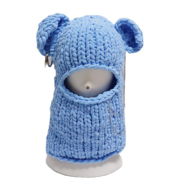 Handmade Knitted Hat with Large Bunny Ears