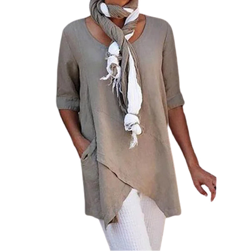 Casual Solid Color Top For Women