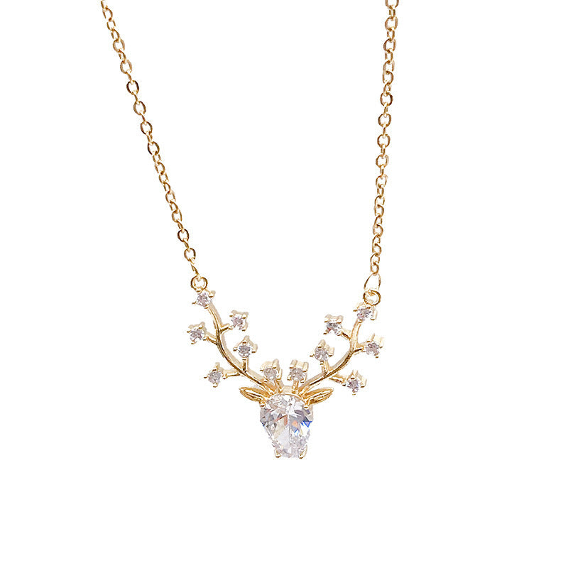 Glitter Deer Titanium Necklace