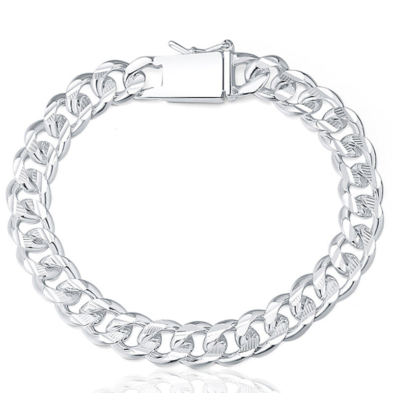 Double Chain Checkered Button Bracelet