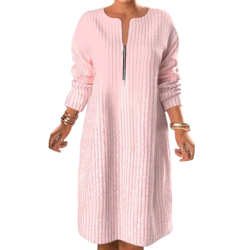 Unicolor Dress with Zipper