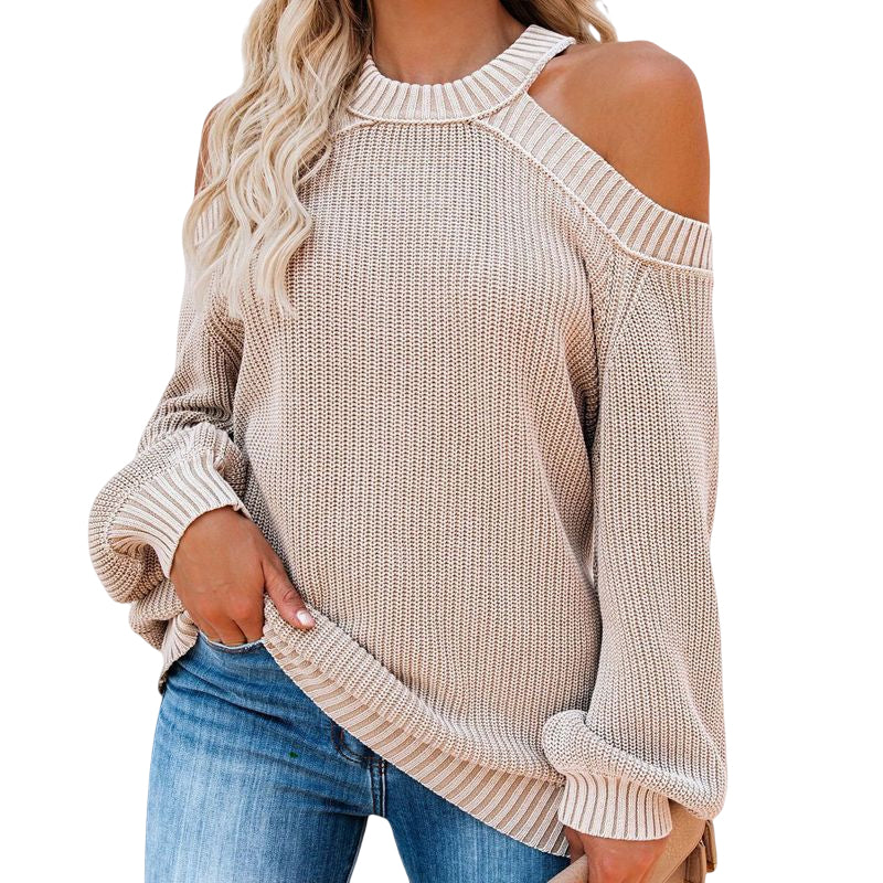 Off Shoulder Halterneck Sweater