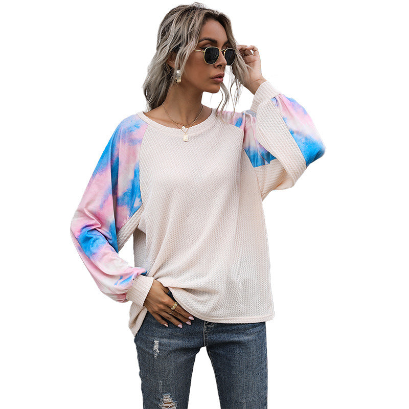 Tie-dye Crew Neck Panel T-shirt