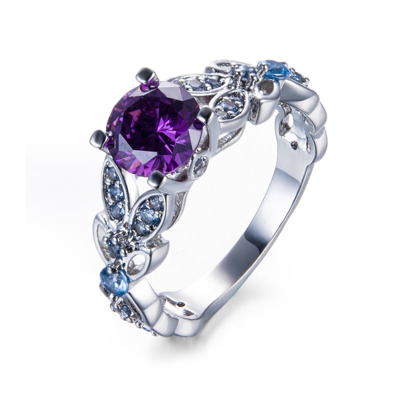 Round Cut Sterling Silver Ring