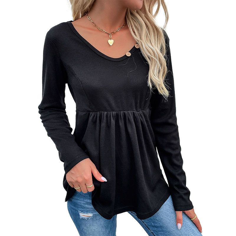 Button-up Smocked Sweater