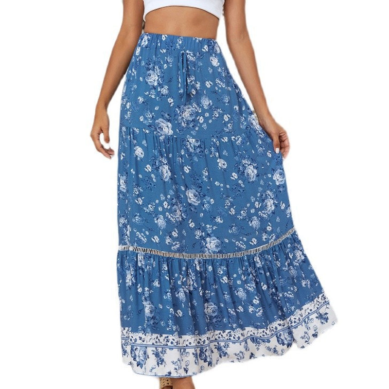 Women's Boho Swing Midi Skirts