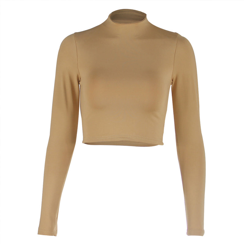 Sexy Cropped Navel Long Sleeve Slim Fit T-Shirt