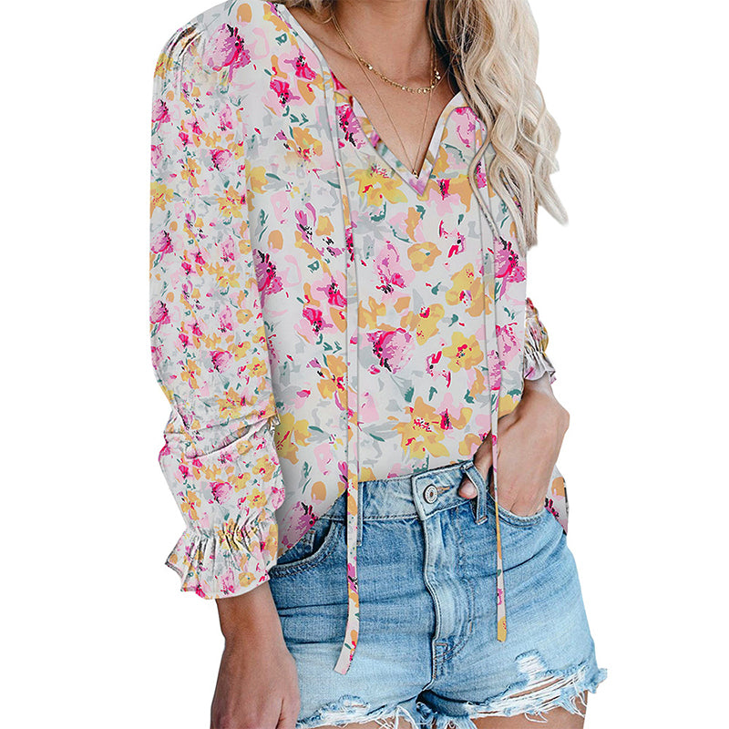 Bohemian Long Sleeve Chiffon Shirt