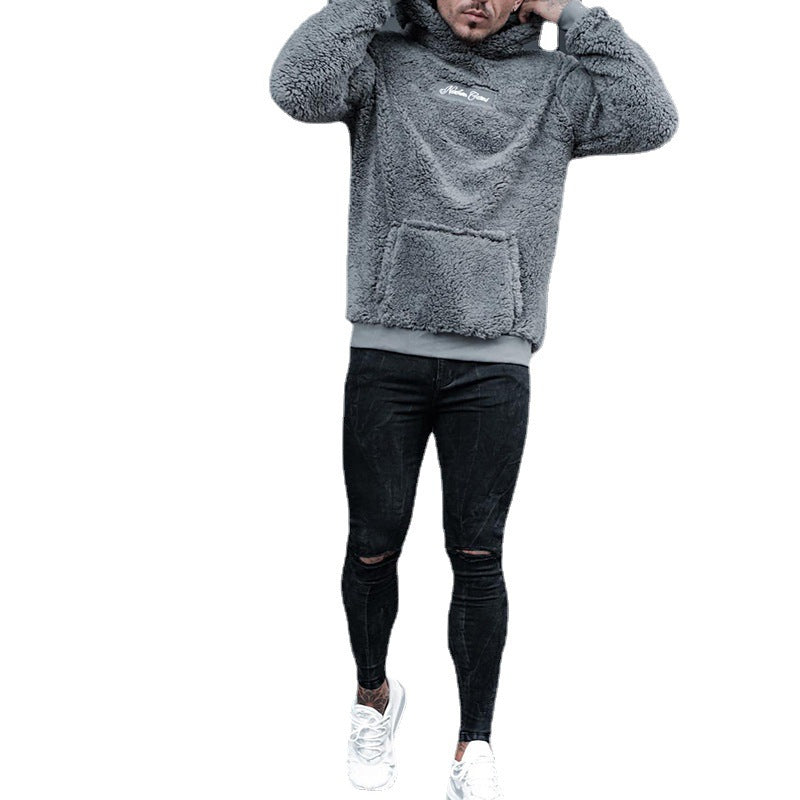 Men's Plush Hooded Sweatshirt