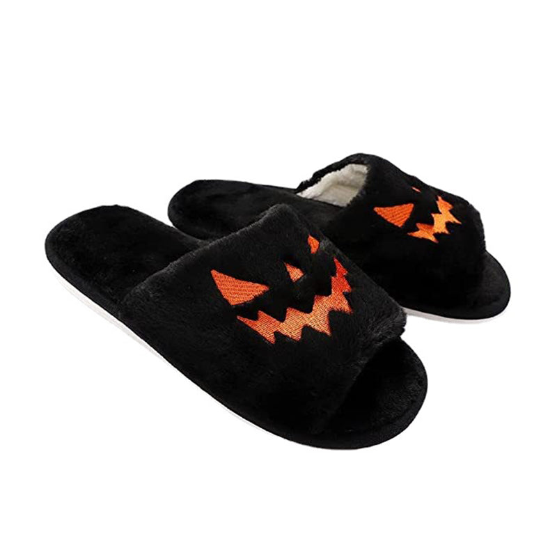 Halloween Pumpkin Lantern Plush Slippers