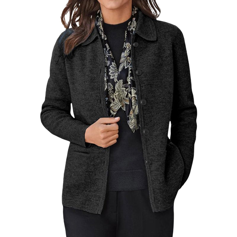 Long Sleeve Lapel Button Shirt Pocket Long Sleeve Jacket