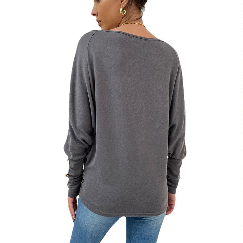 Women's Solid Casual Crewneck Sweatshirts