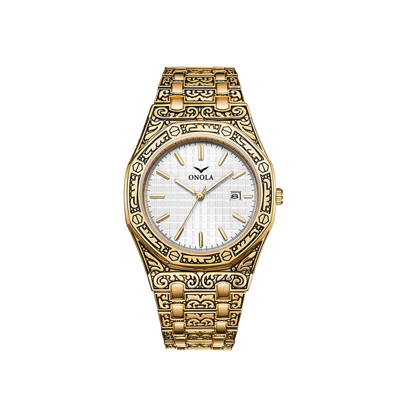 Vintage Engraved Men's Watch