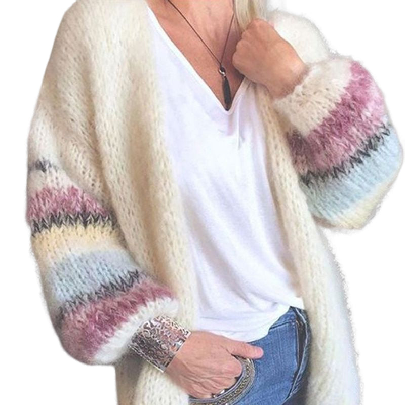 Striped Contrast Mohair Cardigan