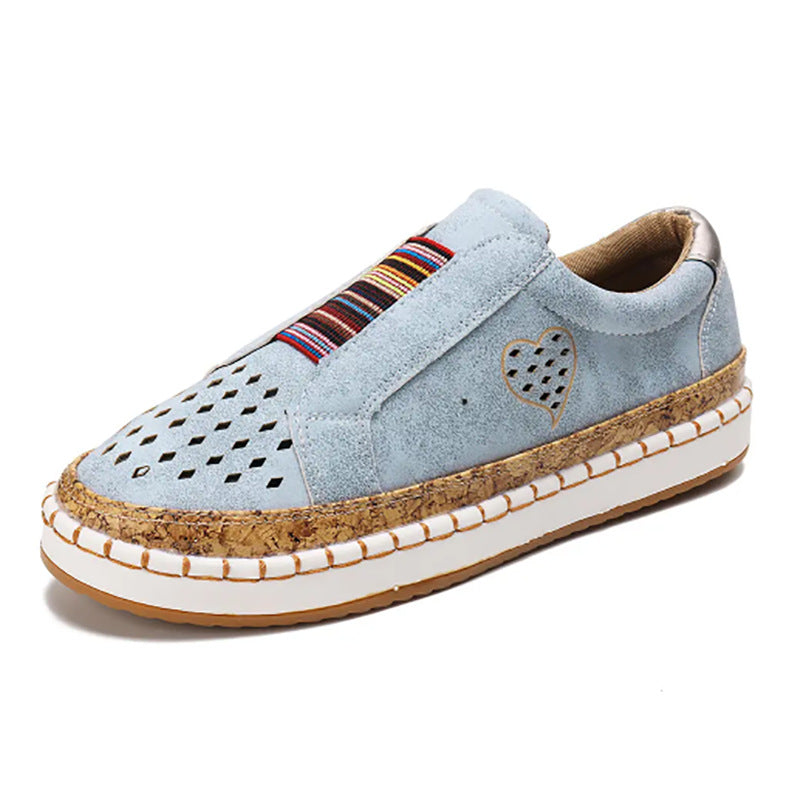 Women Breathable Hollow Slip On Walking Casual Flats