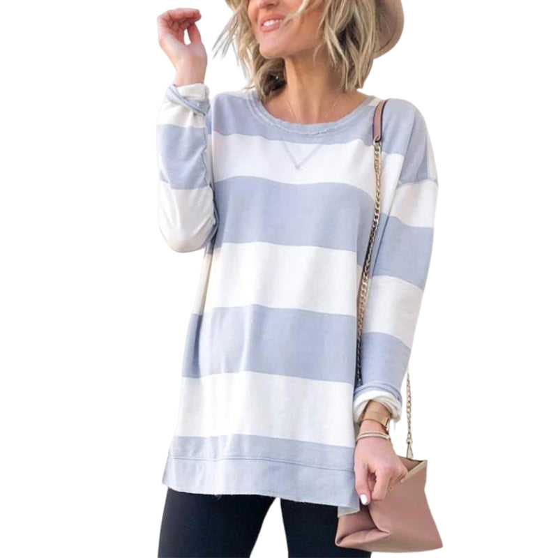 Striped Long Sleeve Sweatshirt T-Shirt