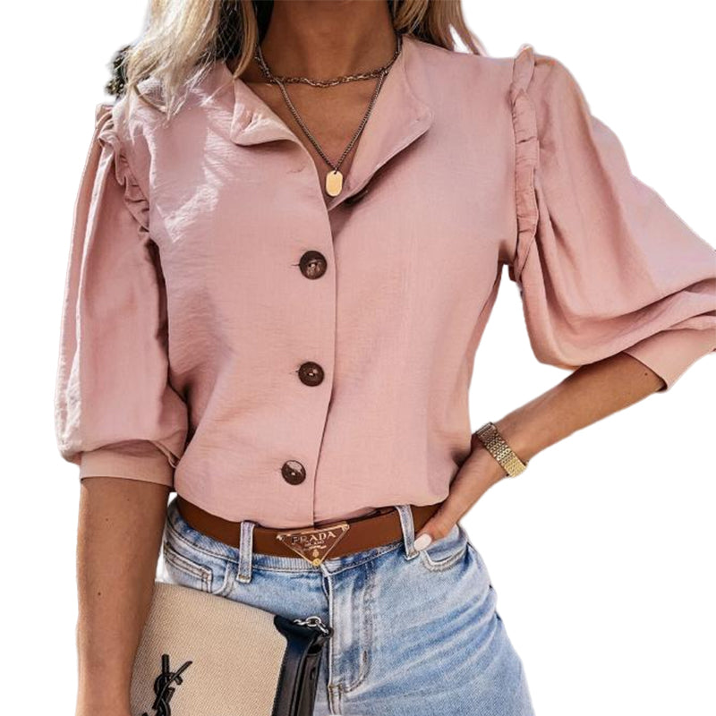 Button-up Ruffled Shirt