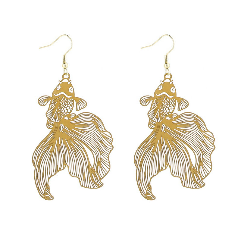 Gold Koi Fish Earrings