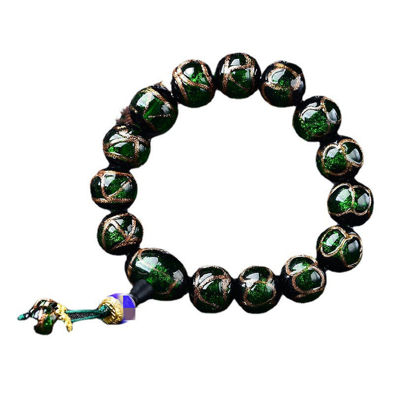 Incense Grey Glazed Beads Bracelet