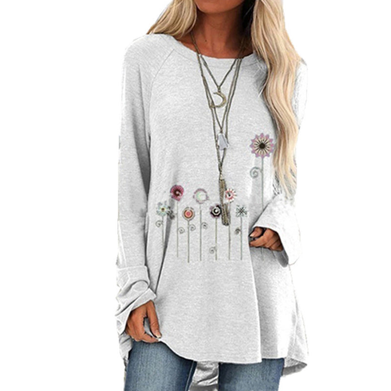 Floral Print Long-sleeve T-shirt