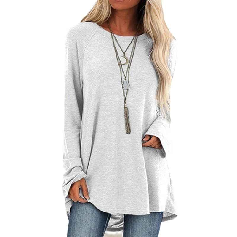 Round Neck Long Sleeve Oversized T-Shirt