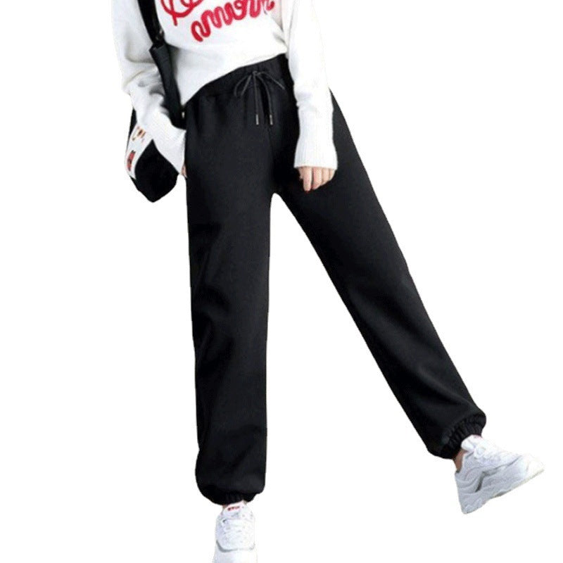 Women Warm Fleece Cotton Solid Joggers Sweatpants