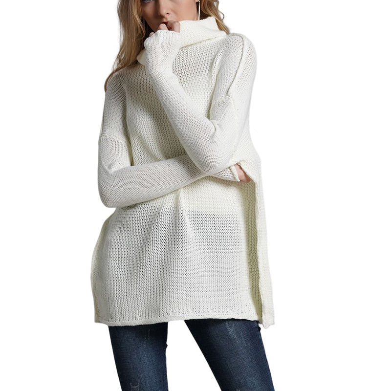 Turtleneck Long Solid Sweater