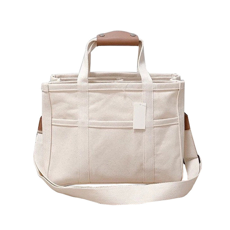 Solid Color Canvas Tote Bag