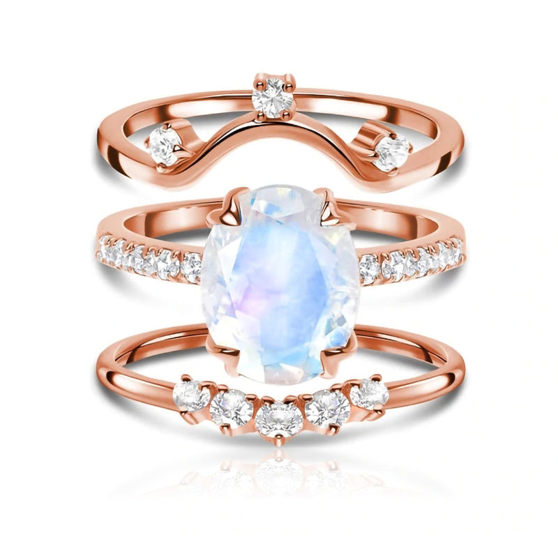 Layered Moonstone Ring