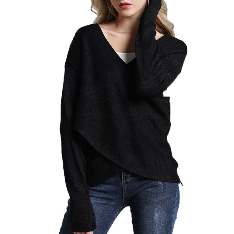 Cross-panel Knitted Sweater