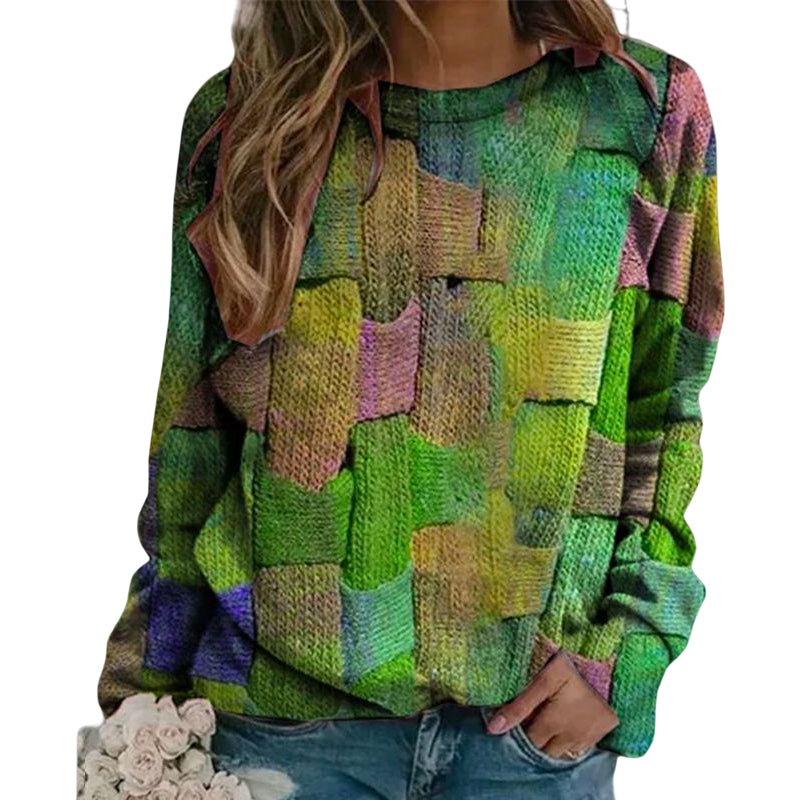 Printed Loose Hooded Sweatshirt